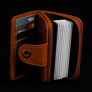 Premium Leather Zipper Wallet – Card & Cash Organizer