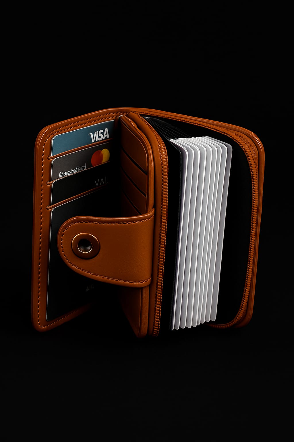 Premium Leather Zipper Wallet – Card & Cash Organizer