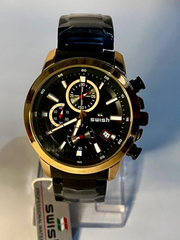 SWISH Premium Black & Gold Chronograph Men’s Watch