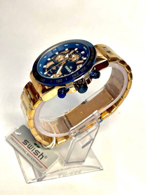 SWISH Luxury Gold & Blue Chronograph Men’s Watch - Image 2