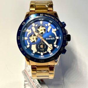 SWISH Luxury Gold & Blue Chronograph Men’s Watch