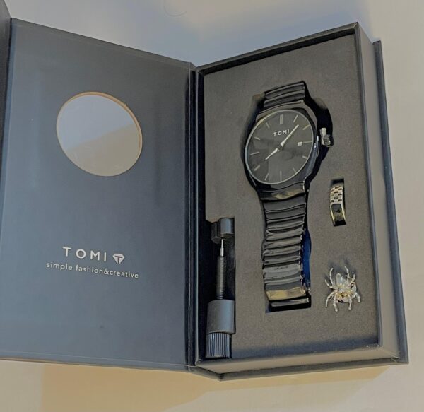 TOMI WATCH  | Black Elegance Gift Set