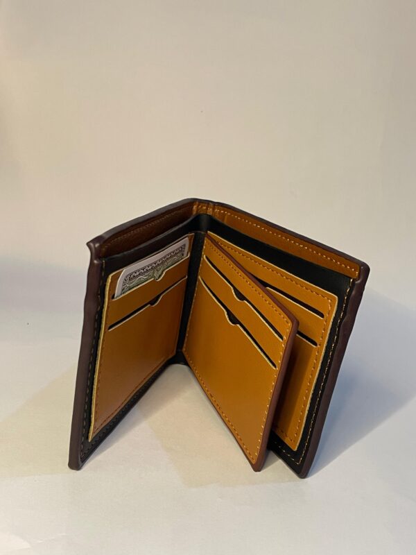 Luxury Bi-Fold Leather Wallet – Dual Tone Design - Image 2